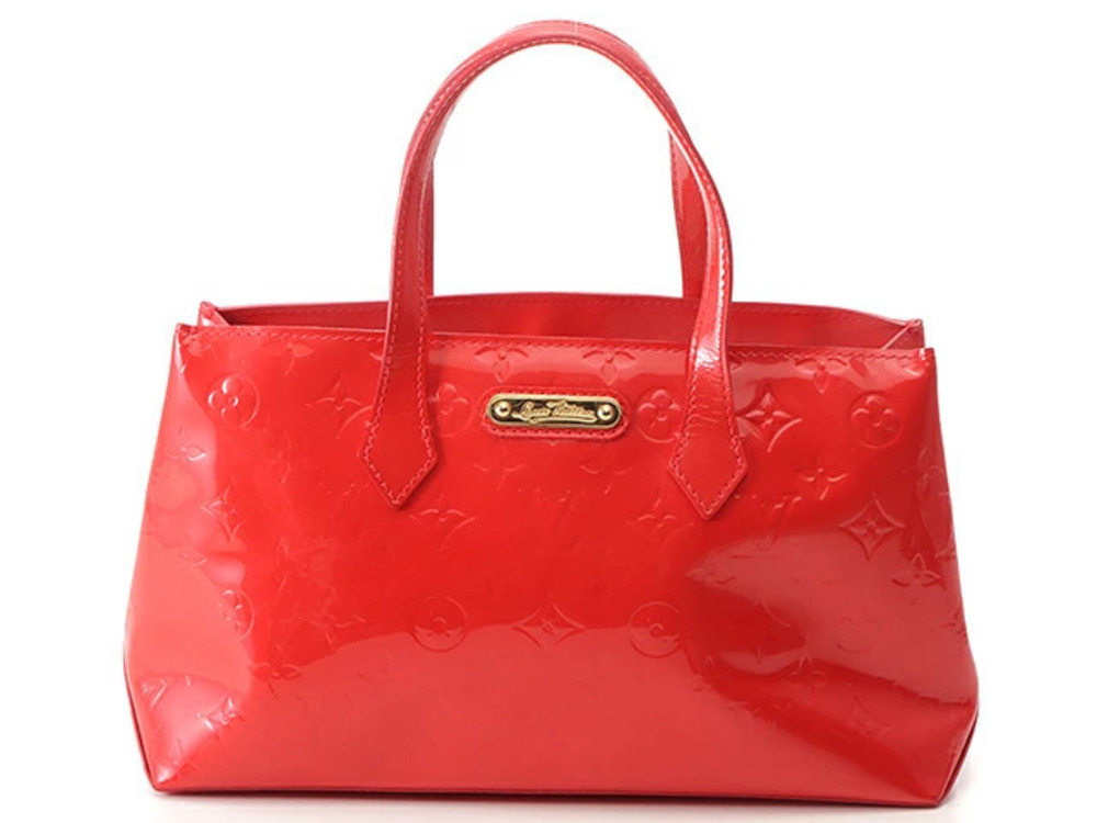 LOUIS VUITTON Monogram Vernis Wilshire Rouge Red Grenadine Handbag Red